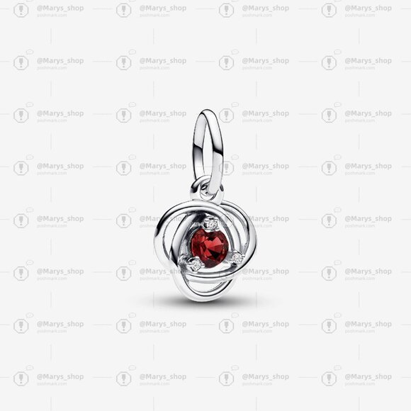 Pandora True Red Eternity Circle Dangle Charm - Picture 1 of 6